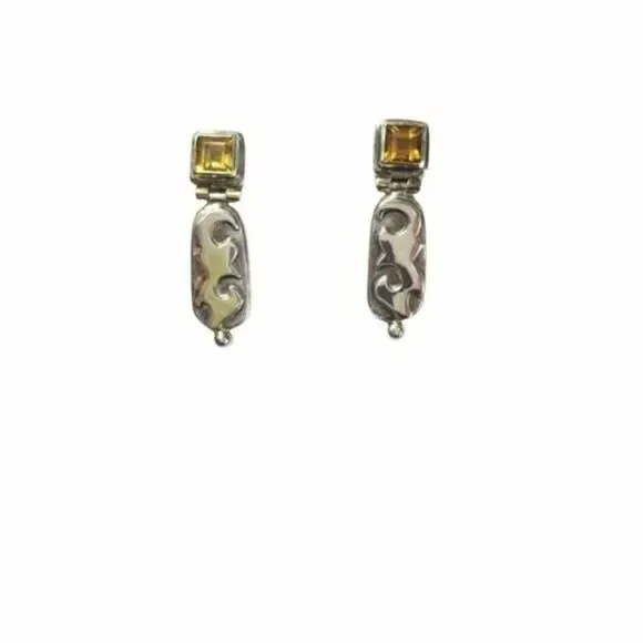 Michou Citrine and Sterling Silver Earrings - Picture 2 of 6